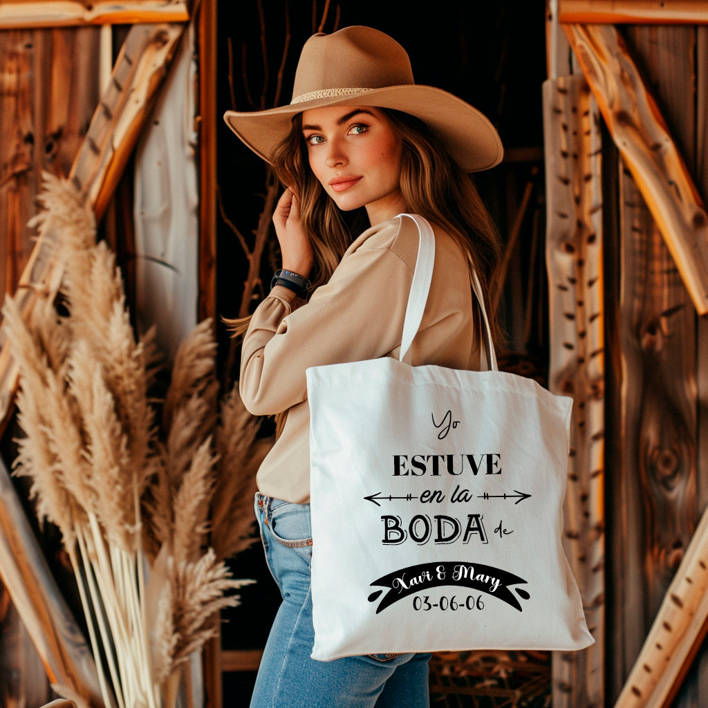 Bolsa totebag para boda "Yo estuve..."