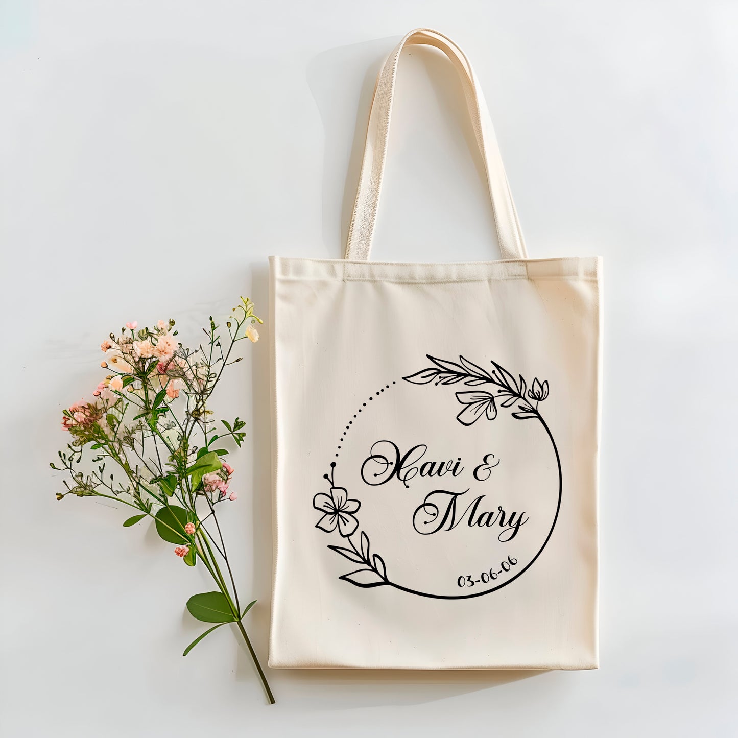 Bolsa totebag para boda "Nombres"