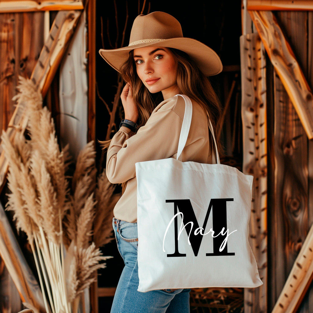 Bolsa totebag para boda "Inicial+nombre"